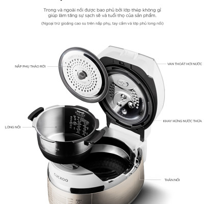 Nồi Cơm Điện Tử Áp Suất Cao Tần Mini 0.5L CRP-EHS0309F/WHGOVNCV- Bản Quốc Tế - Hàng chính hãng Cuckoovina