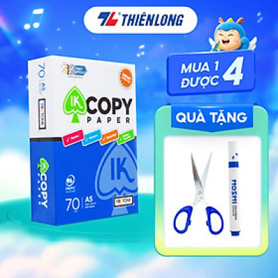Combo 10 Ream giấy A5 70 gsm IK Copy (500 tờ) - Hàng nhập khẩu Indonesia hàng nguyên thùng tiện lợi hơn
