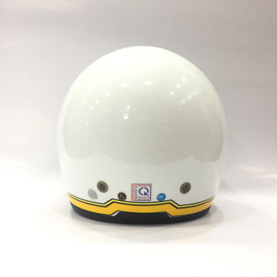 Nón bảo hiểm 3/4 kính âm Royal M139 tem V10 trắng viền vàng cao cấp  - Lót tháo rời - Kính che hết mặt