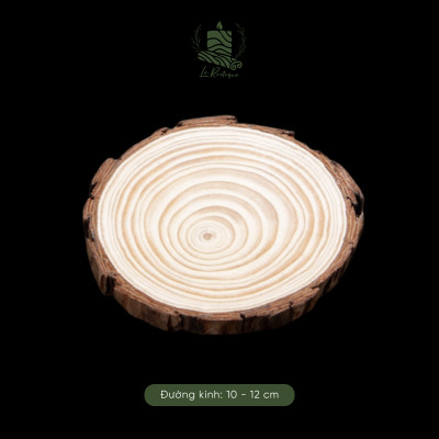 Lát Gỗ Thông 10-12cm Le Rustique - Decor Trang Trí - Lót Nến Thơm - Lót Cốc Nước - Phụ Kiện Chụp Ảnh