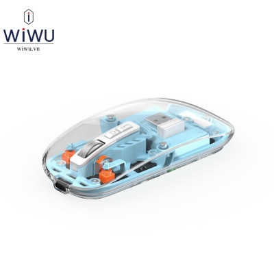 Chuột quang không dây cho IPad , Laptop , Macbook hiệu WIWU Mouse Crystal WM105 thiết kế trong suốt lộ cơ - hàng chính hãng