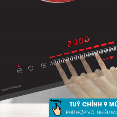 Bếp điện 2 vùng nấu Ecalite EL-MK271R - Kính Ceramic bền - Có Inverter tiết kiệm điện - Hàng chính hãng