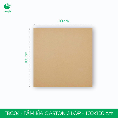 TBC04 - 100x100 cm - 5 tấm bìa carton 3 lớp nguyên tấm cứng cáp, bìa gói hàng, bìa mô hình