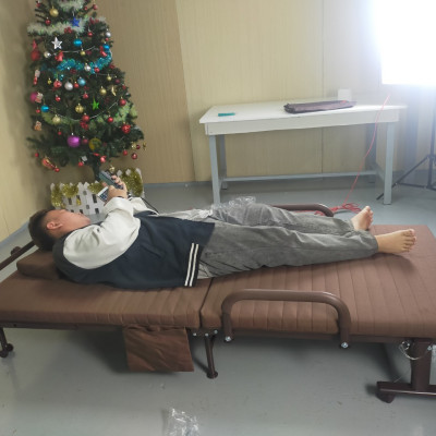 Giường gấp nâng đầu tự động 5 cấp độ hỗ trợ trào ngược dạ dày, khung thép chắc chắn, đệm dày êm, chính hãng Nikita