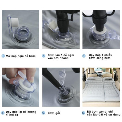 Nệm Giường Hơi Cho Xe SUV - Đệm Hơi Cho Xe Ô Tô 5 - 7 Chỗ Cỡ Lớn - Nhiều Màu Sắc - 