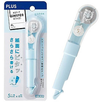 Xóa Kéo Dạng Bút Whiper WH-1905 - Plus 100-V019 - Màu Xanh Soda