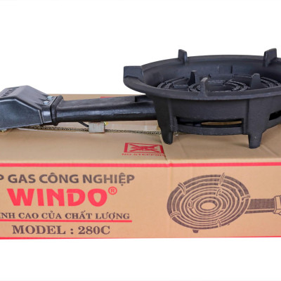  COMBO BẾP GAS CÔNG NGHIỆP HẨM WINDO 280 ( ĐEN ) + TẶNG BÔ VAN DÂY - HÀNG CHÍNH HÃNG