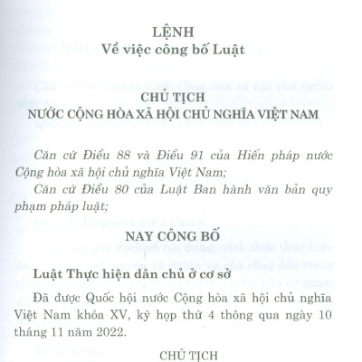 Luật Thực Hiện Dân Chủ Ở Cơ Sở