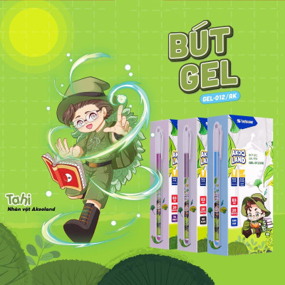 Bút Gel 0.5 mm - Nhân Vật Akooland Tahi - Thiên Long Gel-012/AK - Mực Xanh