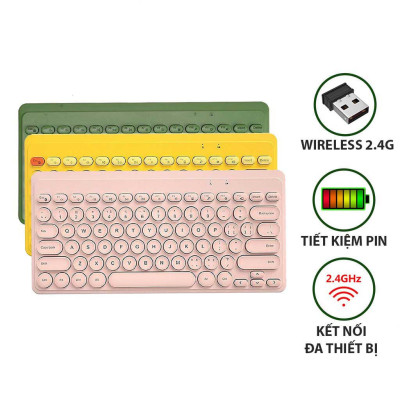 Bàn phím không dây HXSJ K610 VIP Bluetooth giảm ồn, gọn nhẹ dễ mang đi, phù hợp PC/ Laptop/ Điện thoại/Máy tính bảng- Hàng chính hãng