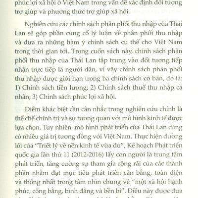 Chính Sách Phân Phối Thu Nhập Của Thái Lan Và Hàm Ý Cho Việt Nam (Sách chuyên khảo)