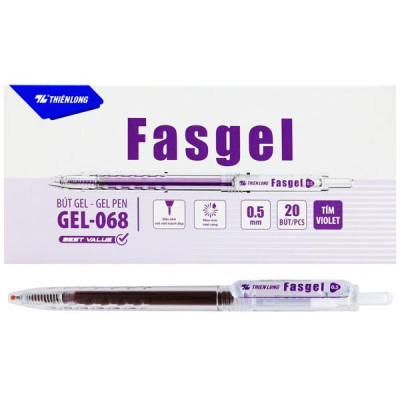 Hộp 20 Bút Gel 0.5 mm - Thiên Long Gel-068 - Mực Tím