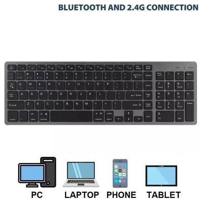Bàn phím không dây K635 - pin sạc TypeC - đa kết nối bluetooth 5.0 + 3.0 + Usb wireless 2.4g hàng nhập khẩu