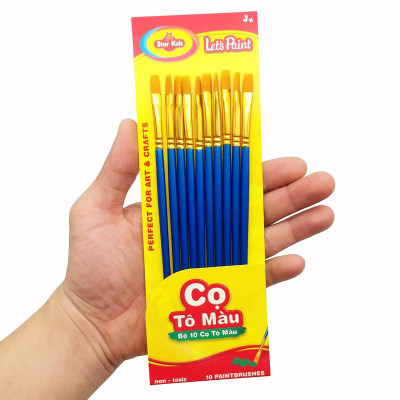 Bộ 10 Cọ Tô Màu Đầu Dẹp Let