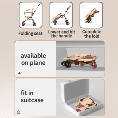 Xe đẩy cho bé, Xe đẩy gấp gọn em bé đi du lịch siêu gọn nhẹ (Tặng Kèm Đệm Ghế, Có Thể Đảo Chiều)