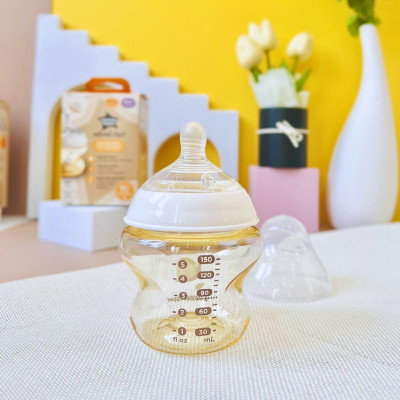 Bình Sữa PPSU Ty Siêu Mềm Tự Nhiên Tommee Tippee 150ml, Núm Ty Của Bình 0-3 Tháng, Họa Tiết