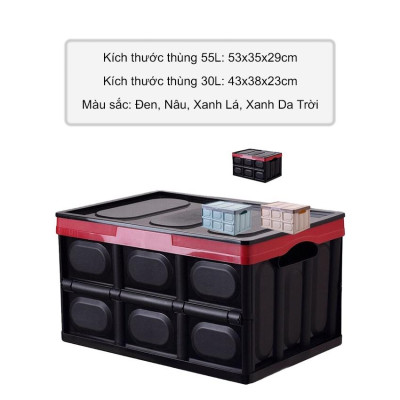 Thùng Đựng Đồ Cốp Xe Ô Tô 30L - Hộp Xếp Gọn Để Đồ Cốp Xe Dung Tích 30L - Chất Lượng Cao