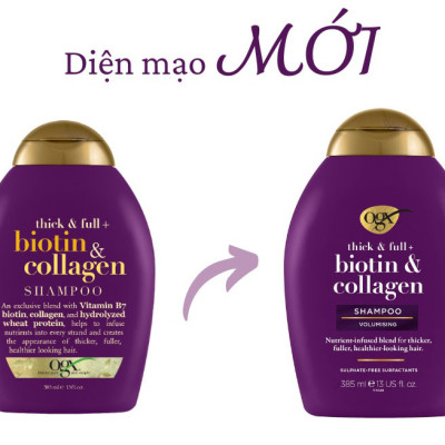 Dầu Gội OGX Thick & Full Bổ Sung Biotin Collagen Cho Tóc 385ml