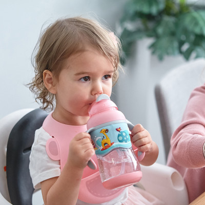 Bình uống nước có ống hút cho bé Tritan 2-Stage Marcus & Marcus, từ 12 tháng - Hồng