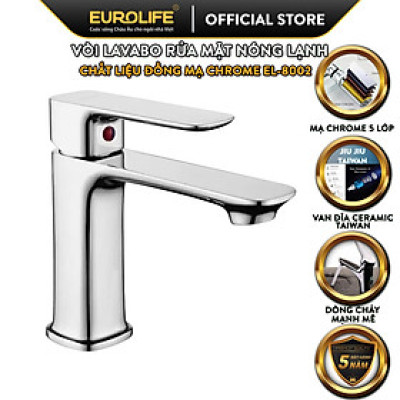 Vòi Lavabo nóng lạnh Đồng mạ Chrome Eurolife EL-8002 (Trắng bạc)