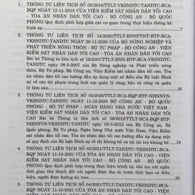 Các Thông Tư Liên Tịch Của Toà Án Nhân Dân Tối Cao, Viện Kiểm Sát Nhân Dân Tối Cao, Bộ Tư Pháp, Bộ Công An, Bộ Quốc Phòng Về Hình Sự, Tố Tụng Hình Sự, Dân Sự, Tố Tụng Dân Sự, Hành Chính, Kinh Tế, Thương Mại, Lao Động, Hôn Nhân Gia Đình Mới Nhất