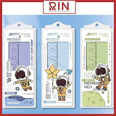 Bộ 4 thước hình học / bộ thước toán học nhựa cho học sinh- sinh viên  