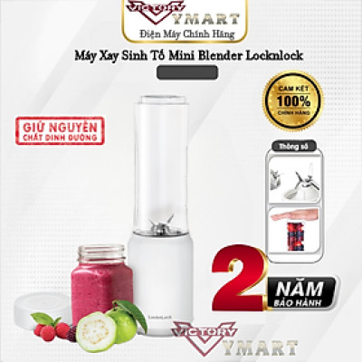 Máy Xay Sinh Tố Mini Blender Locknlock EJM433WHT (Model 2024), 220-240 V, 50/60 Hz, 150 W, 280 ml - Hàng Chính Hãng 
