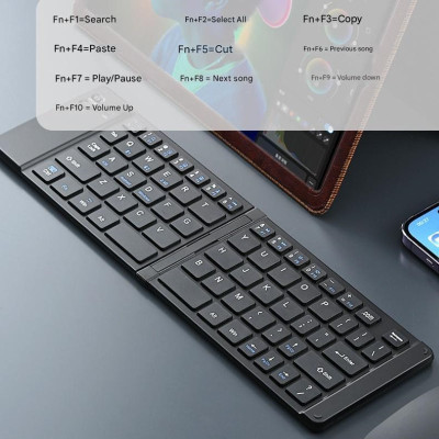 Bàn phím mini Gấp gọn không dây Z200 kết nối bluetooth 5.2 + 3.0 + Usb wireless 2.4g hàng nhập khẩu