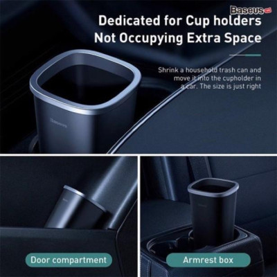 Bình đựng rác mini Baseus đùng trên ô tô hoặc bàn làm việc - Hàng Chính Hãng