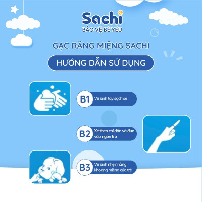 Combo 1 Gạc răng miệng cho bé 30 gói và 1 xịt chống sâu răng an toàn 30ml Sachi - Tặng 1 Xịt chống muỗi Sachi