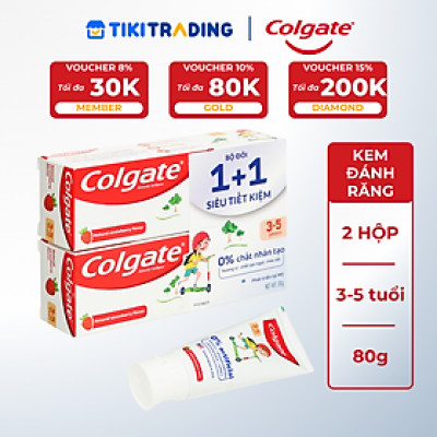 Bộ đôi kem Đánh Răng Colgate Trẻ em thiên nhiên 3-5 tuổi 80G