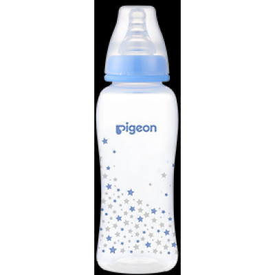 Bình sữa cổ hẹp PP Streamline hình ngôi sao hồng/xanh Pigeon 250ml (M)