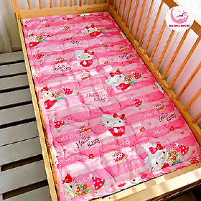 Nệm đi học cho bé tiểu học, trung học 80x150cm Katina House, vải Cotton Satin Hàn Quốc mềm mát, thấm hút tốt