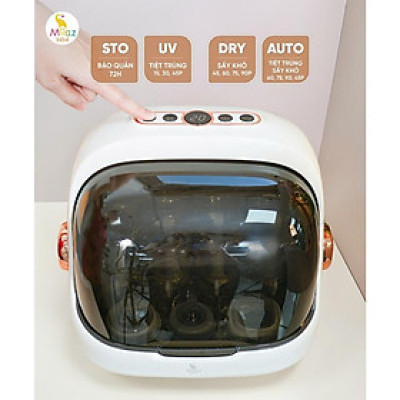 Máy úp bình sữa bản mới, tiệt trùng sấy khô tia UVC Moaz BéBé MB044 PLUS hàng chính hãng