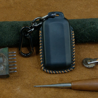 Bao Da Chìa Khóa Ô Tô Handmade Mitsubishi 2 nút Da Bò - hàng chính hãng