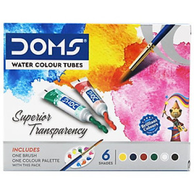 Hộp 6 Tuýp Màu Nước + Khay Màu - DOMS 8068