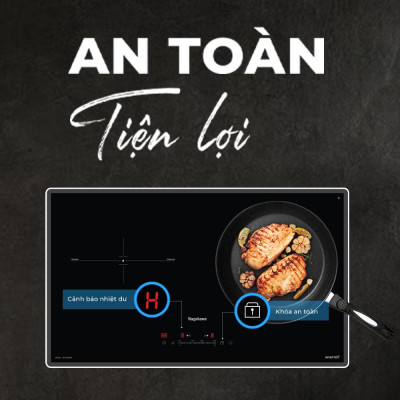 Bếp đôi điện từ cao cấp Nagakawa UltraSlim NK2C29MB - Made in Malaysia - Bảo hành 5 năm hàng chính hãng 