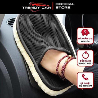 Phụ kiện ô tô Găng Tay Lông Cừu Lau Rửa Chăm Sóc Xe Cửa hàng nội thất ô tô Trendy Car