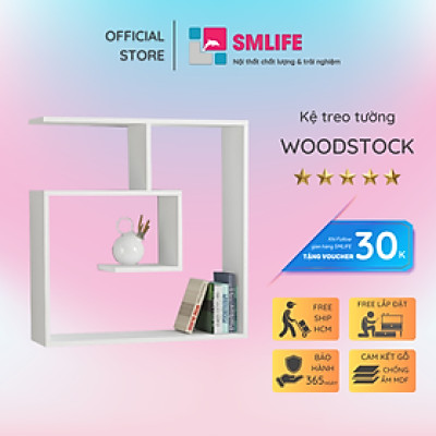 Kệ gỗ trưng bày kiểu dáng thanh lịch SMLIFE Woodstock