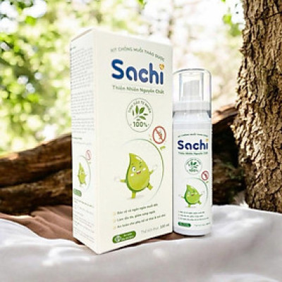 Xịt chống Muỗi thảo dược an toàn SACHI 100ml cho bé từ 6 tháng tuổi