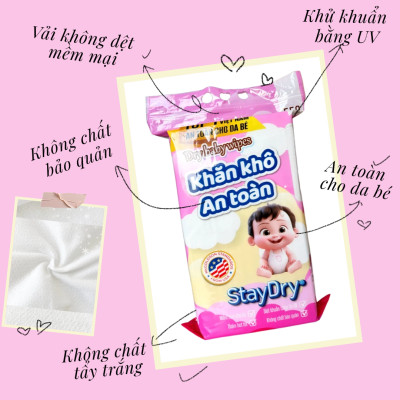 Khăn khô an toàn StayDry 550g tặng khăn ướt 80 tờ