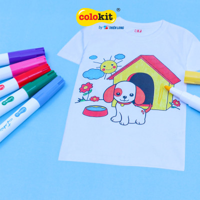 Bút vẽ lên vải 12 màu Fabric Marker Thiên Long Colokit FM-C002