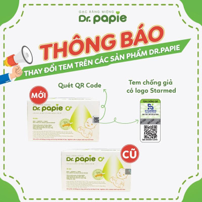 Combo 2 Hộp - 60 Gạc Rơ Lưỡi, Vệ Sinh Răng Miệng Cho Bé - DR.PAPIE