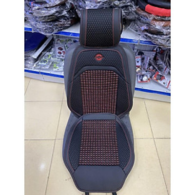 Bộ lót ghế ô tô hạt gỗ cao cấp massage lưng cho mọi dòng xe