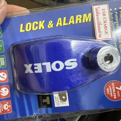 Khóa đĩa xe máy báo động SOLEX 9070 có sạc USB type C - MSOFT 