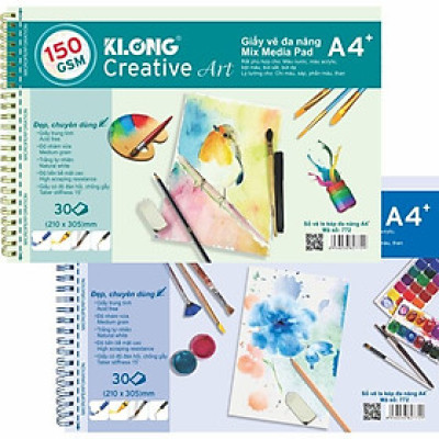 Sổ vẽ A4+ cao cấp lò xo kép xé 150GSM 30 tờ; MS: 772