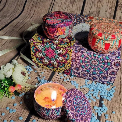 Combo 4 lọ nến hoa thơm cao cấp OLAPLE N011 (mùi ngẫu nhiên)