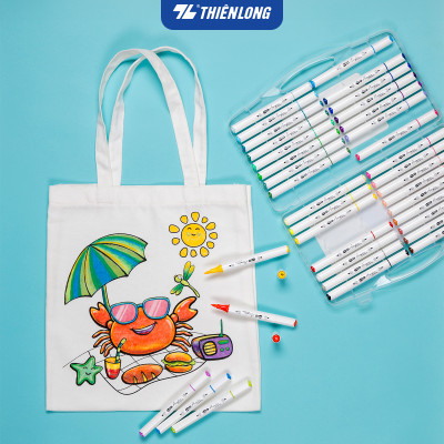Bút sơn/ Bút lông 12/24/36 màu - Acrylic Markers 2 đầu ngòi ThiênLong Colokit - Màu sắc tươi sáng Trang trí đa chất liệu