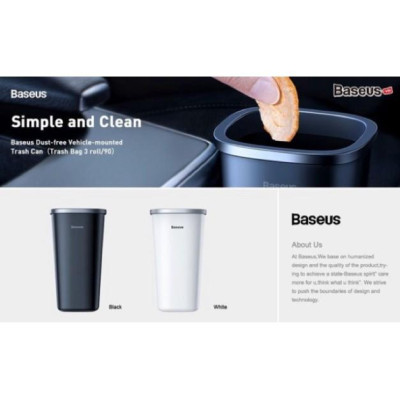 Bình đựng rác mini Baseus đùng trên ô tô hoặc bàn làm việc - Hàng Chính Hãng