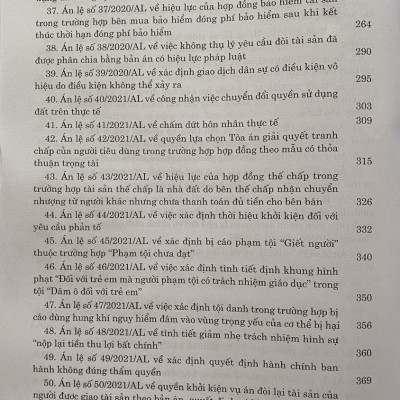 Hệ Thống Án Lệ Việt Nam ( Hiện Hành ) Từ Án Lệ Số 01 Đến Án Lệ Số 70